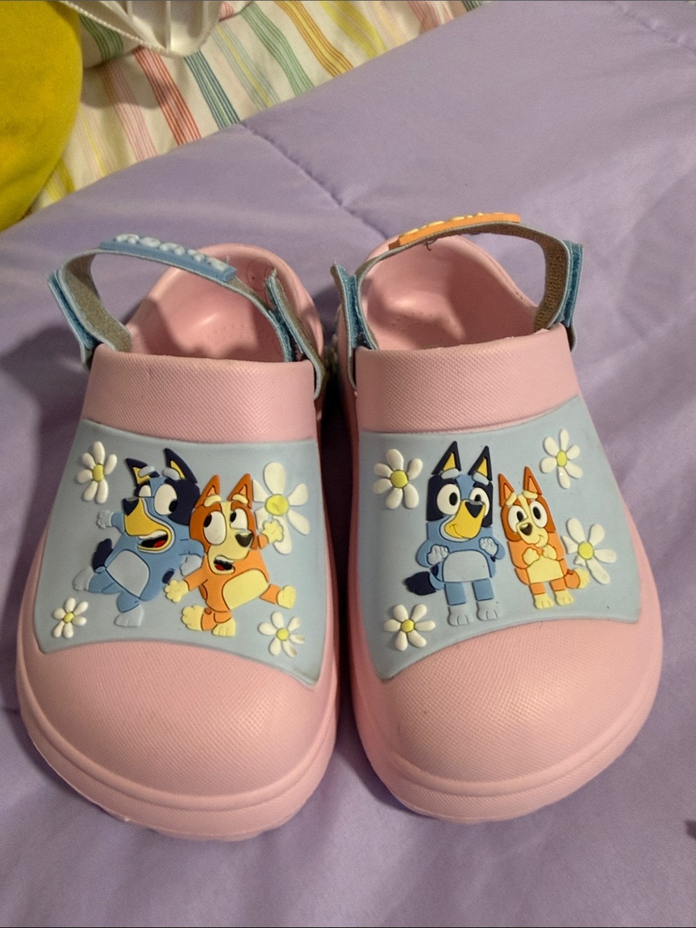 Kids Pink Slip-On Sandals with Cartoon Puppy Design